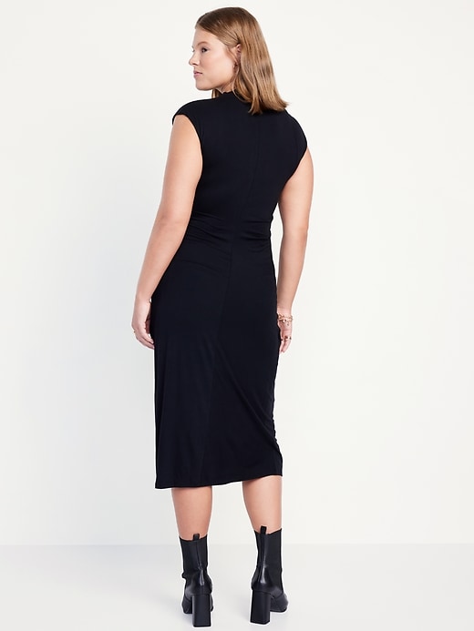 Image number 5 showing, Fitted Mock-Neck Midi Dress