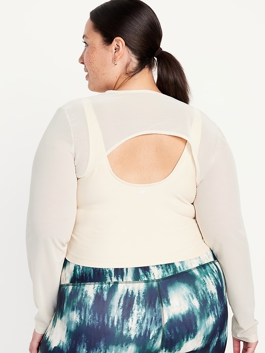 Image number 8 showing, PowerSoft 2-in-1 Mesh-Sleeve Crop Top