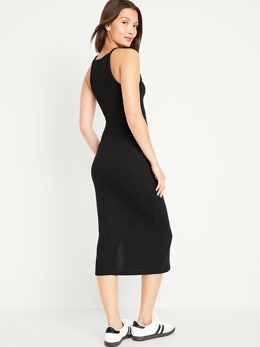 Image number 2 showing, Fitted Sleeveless Rib-Knit Midi Dress