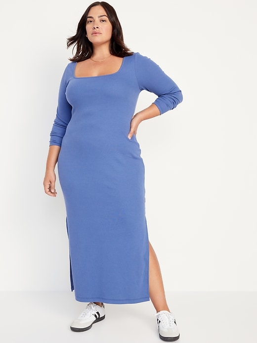 Image number 6 showing, Fitted Square-Neck Midi Dress