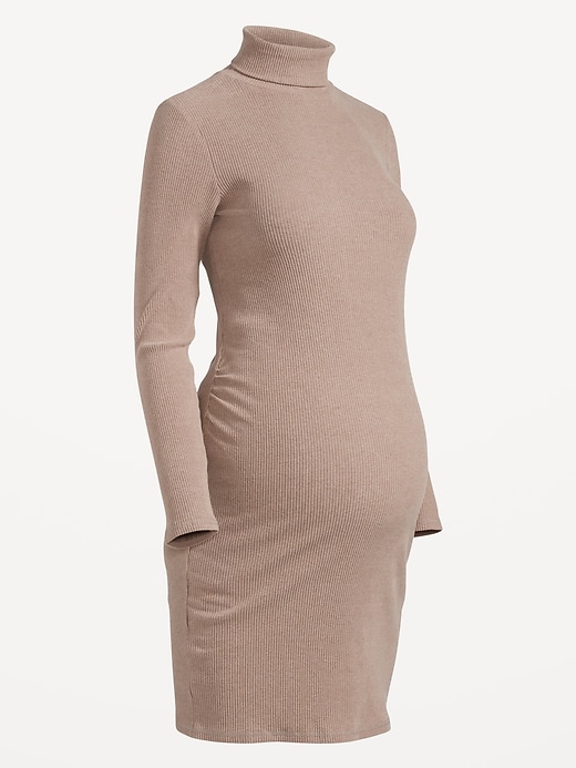 Image number 5 showing, Maternity Long Sleeve Turtleneck Bodycon Dress