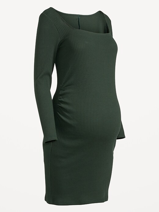 Maternity Square-Neck Rib-Knit Mini Dress | Old Navy