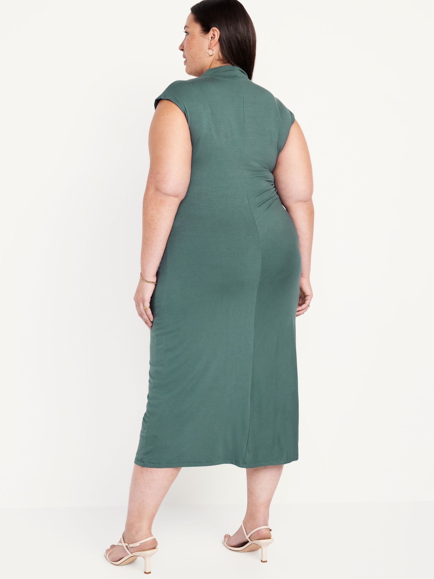 Fitted Mock-Neck Midi Dress for Women | Old Navy