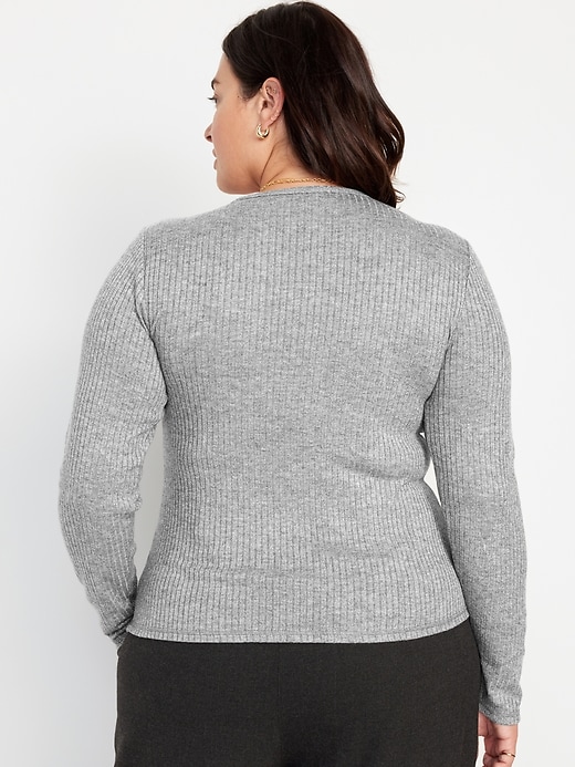 Long-Sleeve Plush Rib-Knit T-Shirt for Women | Old Navy