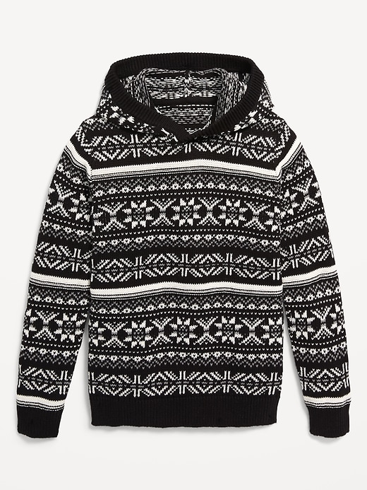 View large product image 2 of 3. Printed Sweater-Knit Pullover Hoodie for Boys
