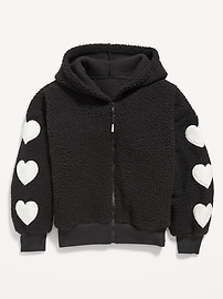 View large product image 3 of 4. Cozy Sherpa Zip-Front Hooded Jacket for Girls