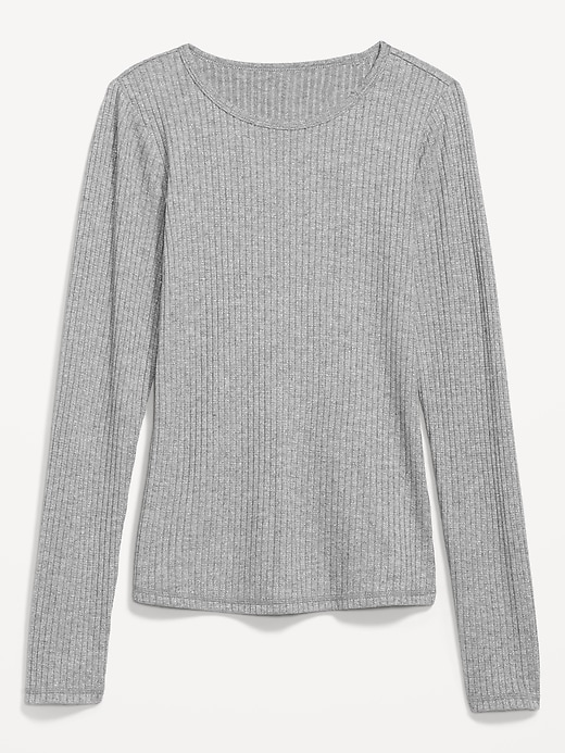 Image number 4 showing, Long-Sleeve Plush Rib-Knit T-Shirt