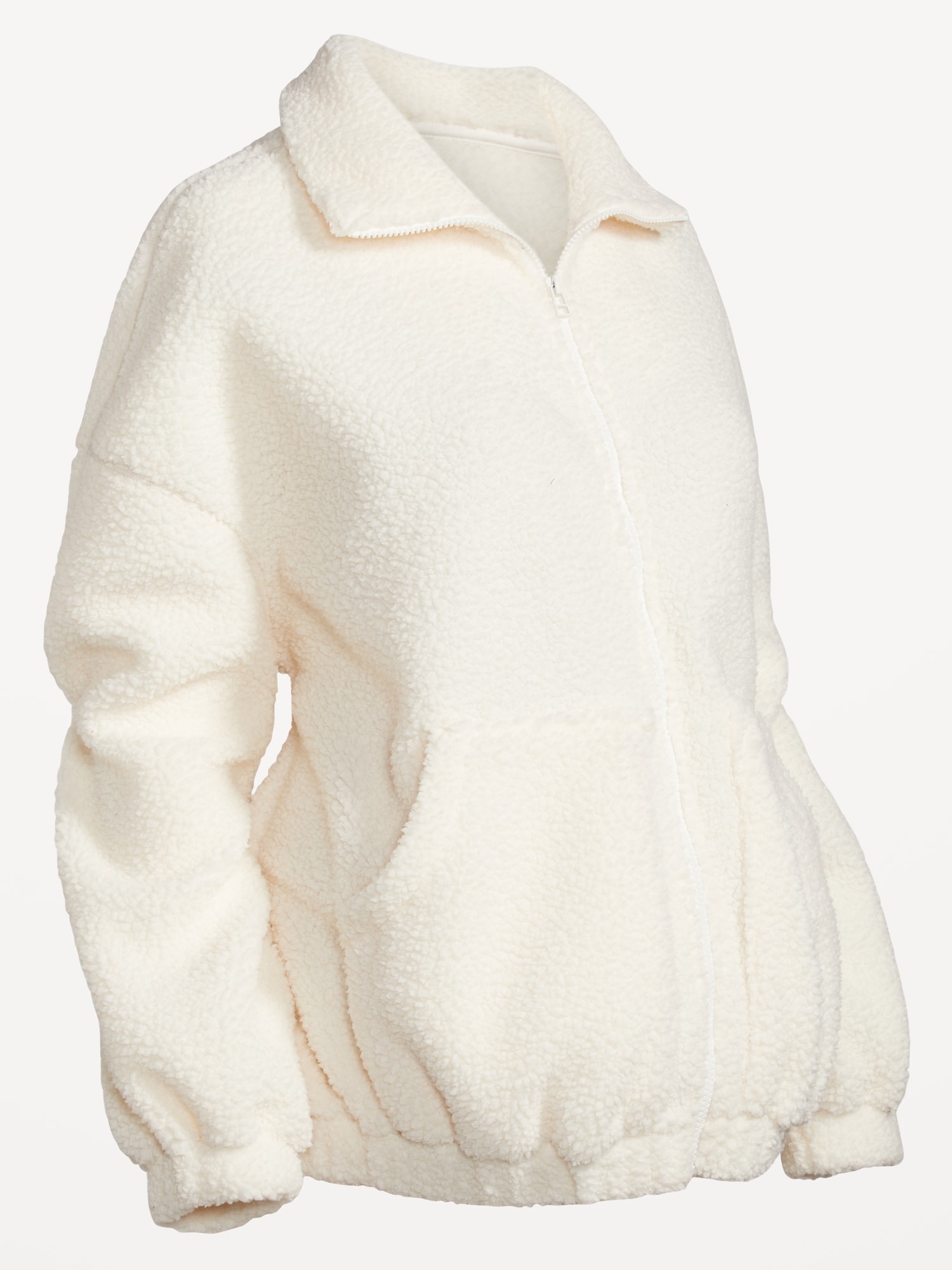 Maternity Oversized FullZip Sherpa Jacket Old Navy