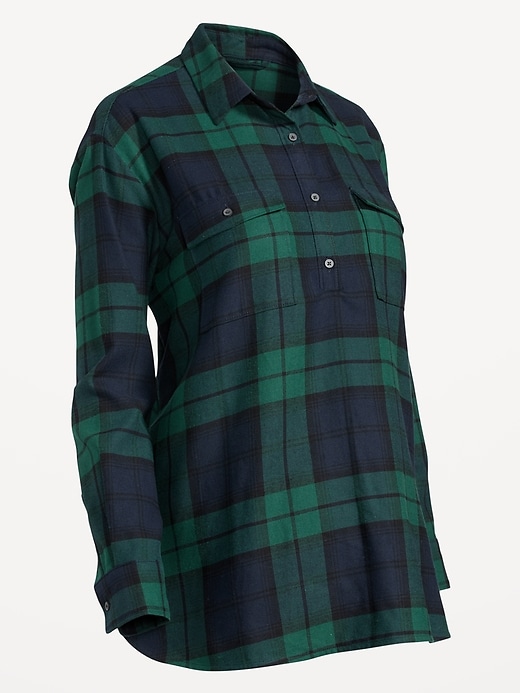 Image number 4 showing, Maternity Utility Flannel Boyfriend Shirt