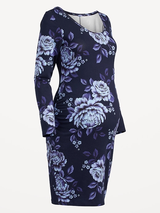 View large product image 2 of 2. Maternity Long-Sleeve Bodycon Dress
