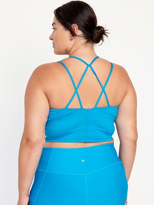 Light Support PowerPress Strappy Longline Sports Bra for Women XS