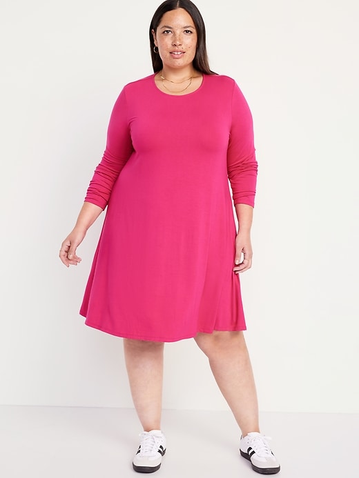 Long-Sleeve Mini Swing Dress | Old Navy