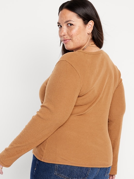 Image number 8 showing, Plush Long-Sleeve V-Neck T-Shirt