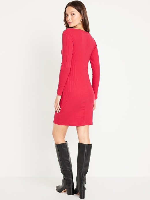Image number 8 showing, Fitted Square-Neck Mini Dress