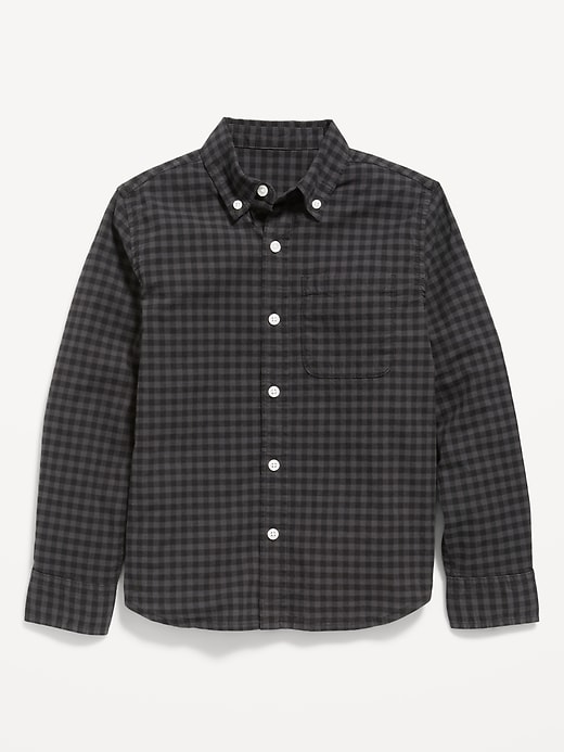 View large product image 1 of 1. Patterned Poplin Built-In Flex Shirt for Boys