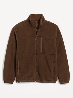 Zipped Sherpa Jacket - Chocolate/Cream