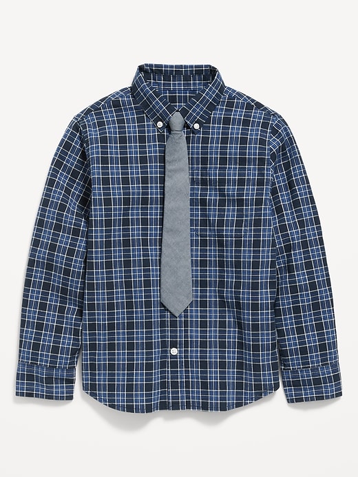 View large product image 2 of 2. Long-Sleeve Poplin Shirt & Tie Set for Boys
