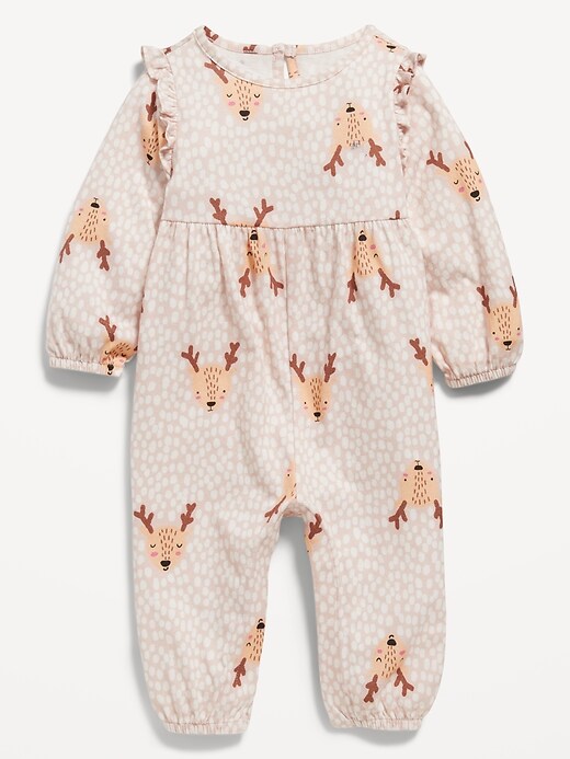 Long-Sleeve Ruffle-Trim Jumpsuit for Baby | Old Navy