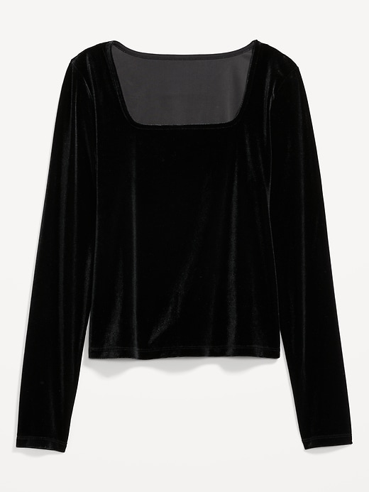 Fitted Square-Neck Velvet Top | Old Navy