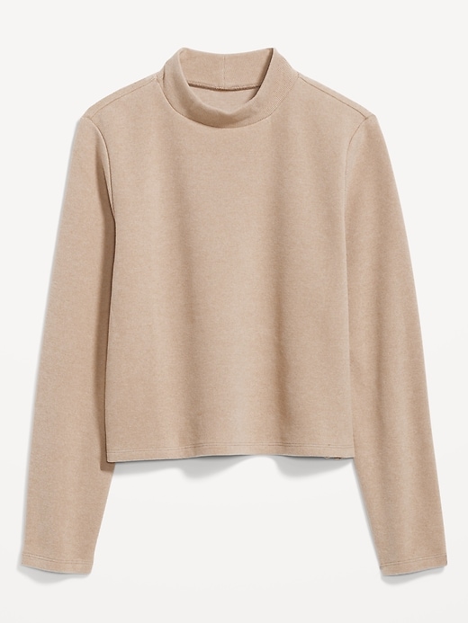 Image number 4 showing, French Rib Mock-Neck Sweater
