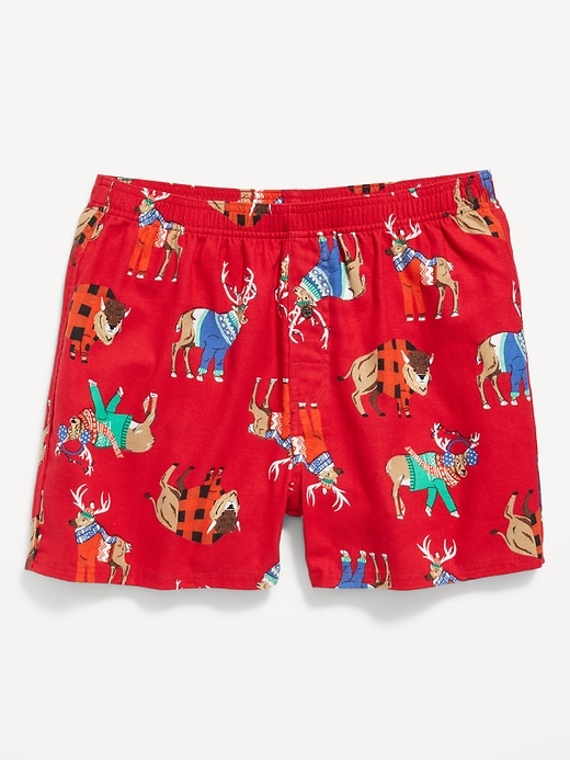 View large product image 1 of 1. Printed Flannel Boxer Shorts -- 3.75-inch inseam