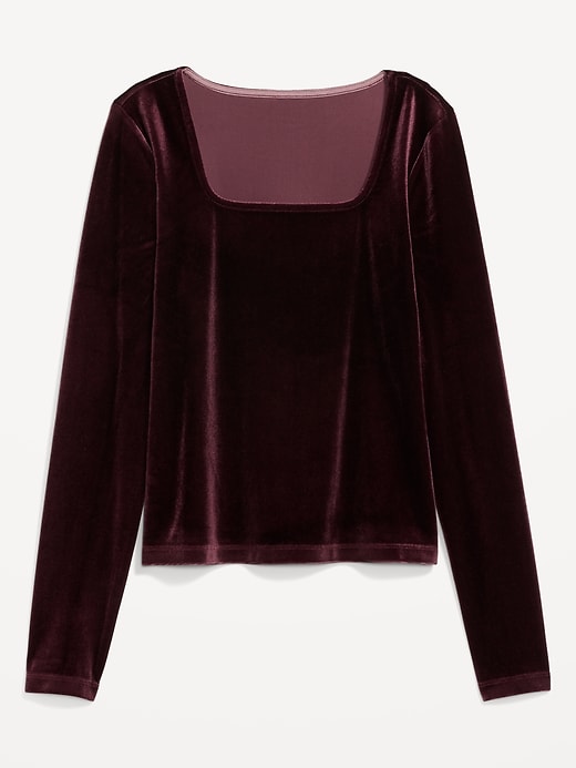 Fitted Square-Neck Velvet Top | Old Navy