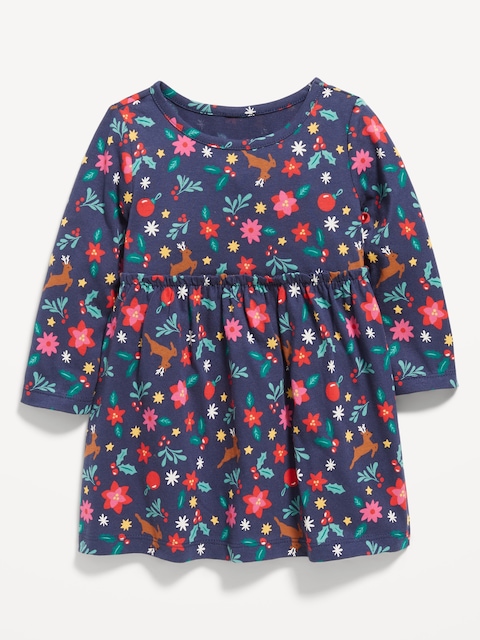 Long-Sleeve Jersey-Knit Dress for Baby