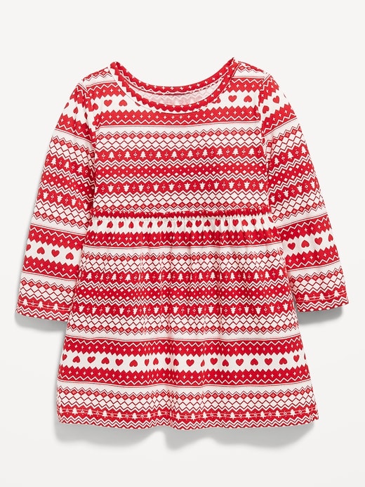 View large product image 1 of 2. Long-Sleeve Jersey-Knit Dress for Baby