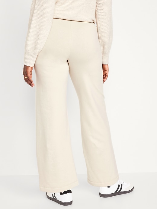 Image number 6 showing, High Waisted Fleece-Lined Wide Leg Leggings for Women