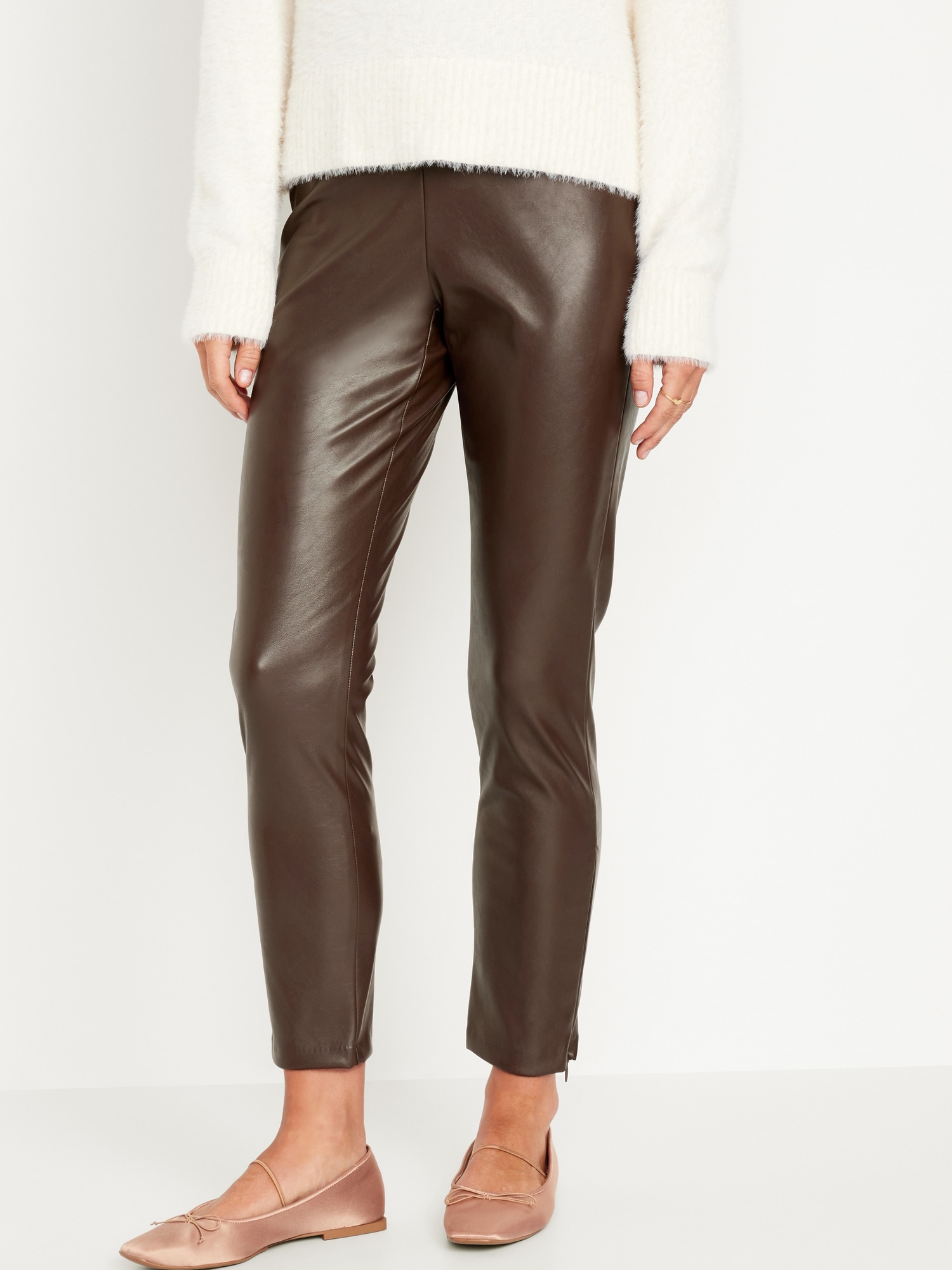 Old Navy Women's Extra High-Waisted Faux Leather Pants - - Size 12