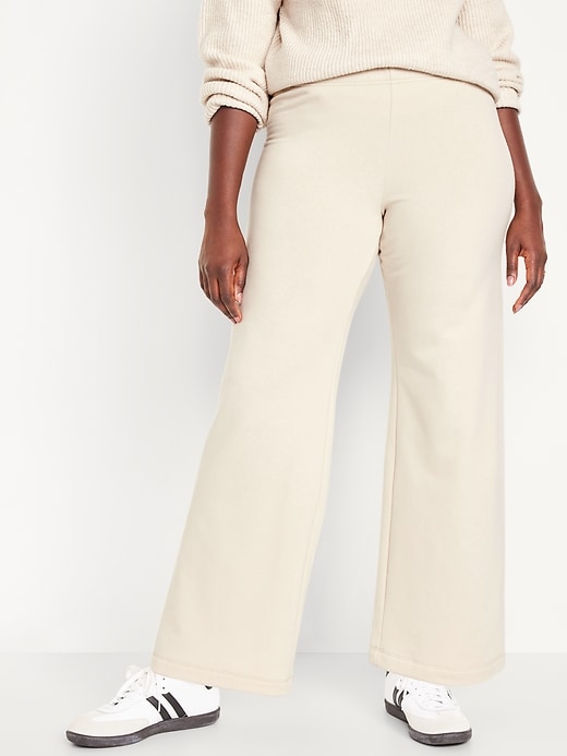 Image number 5 showing, High Waisted Fleece-Lined Wide Leg Leggings for Women