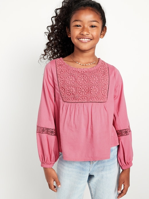 View large product image 1 of 3. Long-Sleeve Swing Top for Girls
