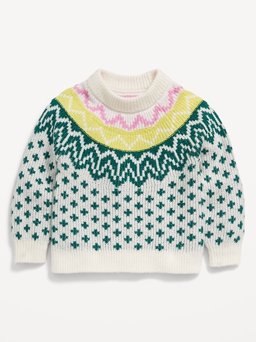 View large product image 1 of 2. Cozy Fair Isle Pullover Sweater for Toddler Girls