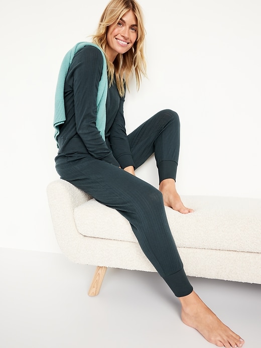 Image number 3 showing, High-Waisted Pajama Jogger Pants