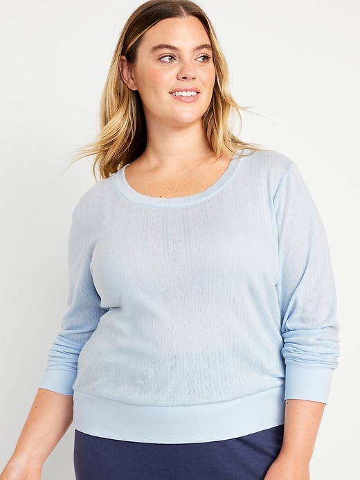 Image number 7 showing, Pointelle Pajama Top