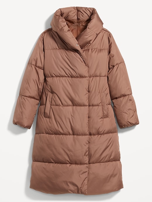 Image number 8 showing, Water-Resistant Long Hooded Puffer Coat