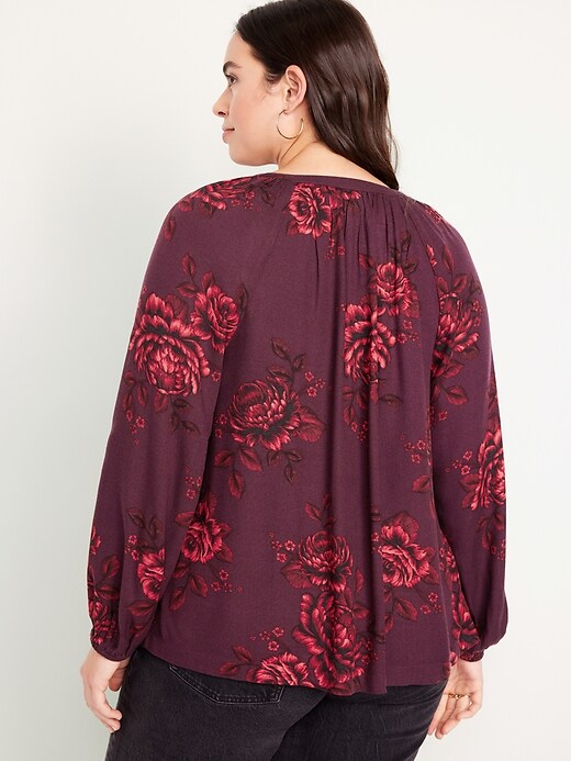 Long-Sleeve Split-Neck Top | Old Navy