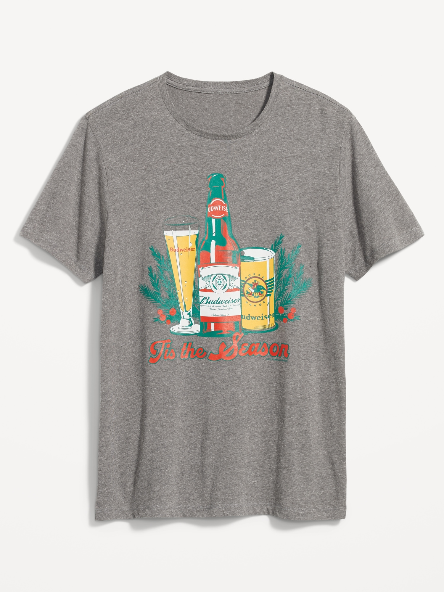 Budweiser© Gender-Neutral Holiday T-Shirt for Adults