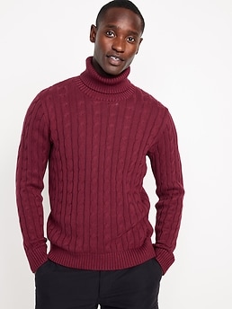 Cable knit 2025 turtleneck mens