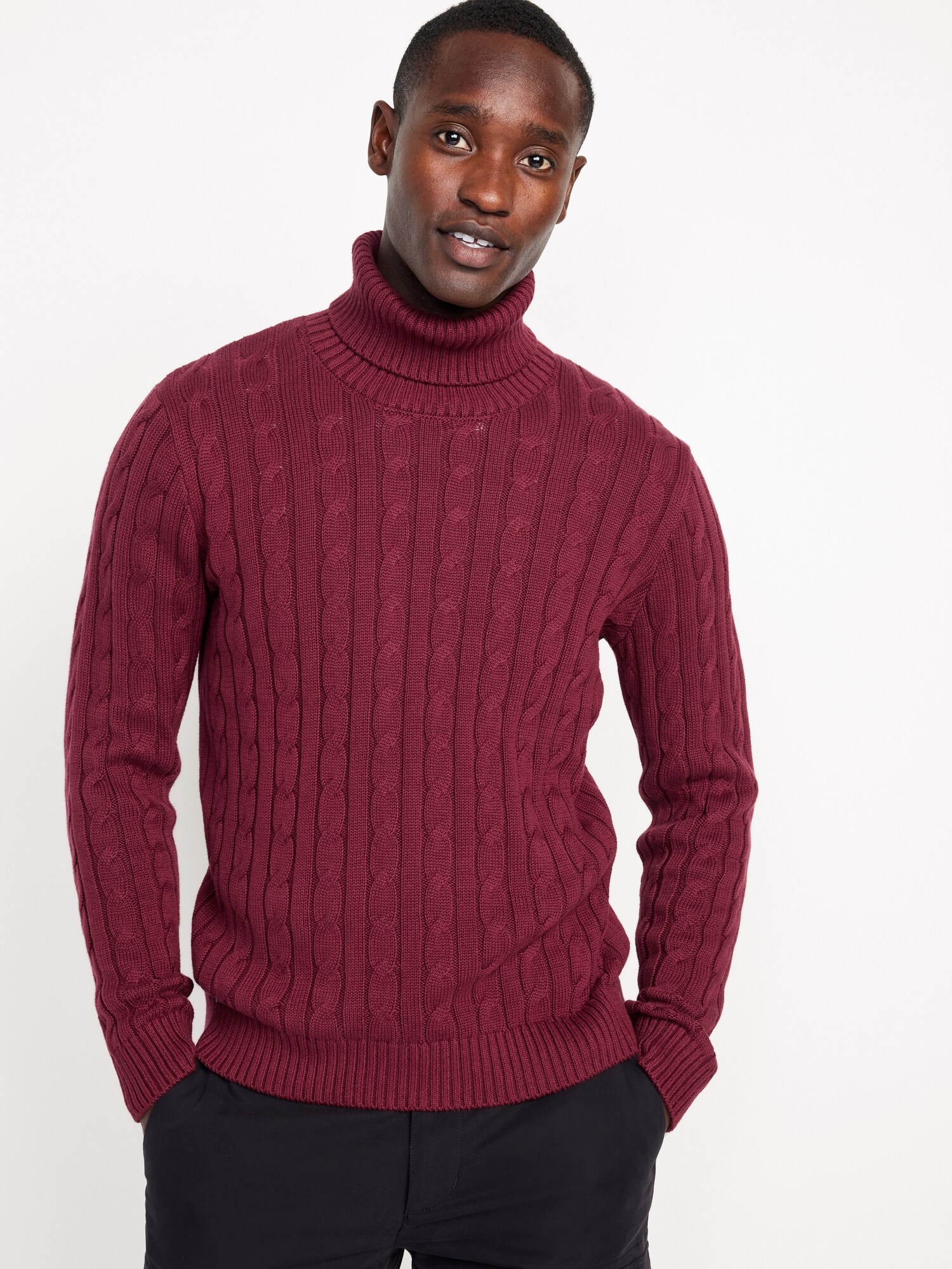 Turtleneck Sweater Thick Chunky Knit Jumper Turtleneck Wool