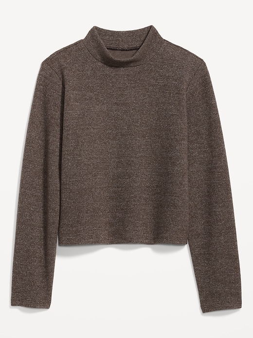 Image number 4 showing, French Rib Mock-Neck Sweater