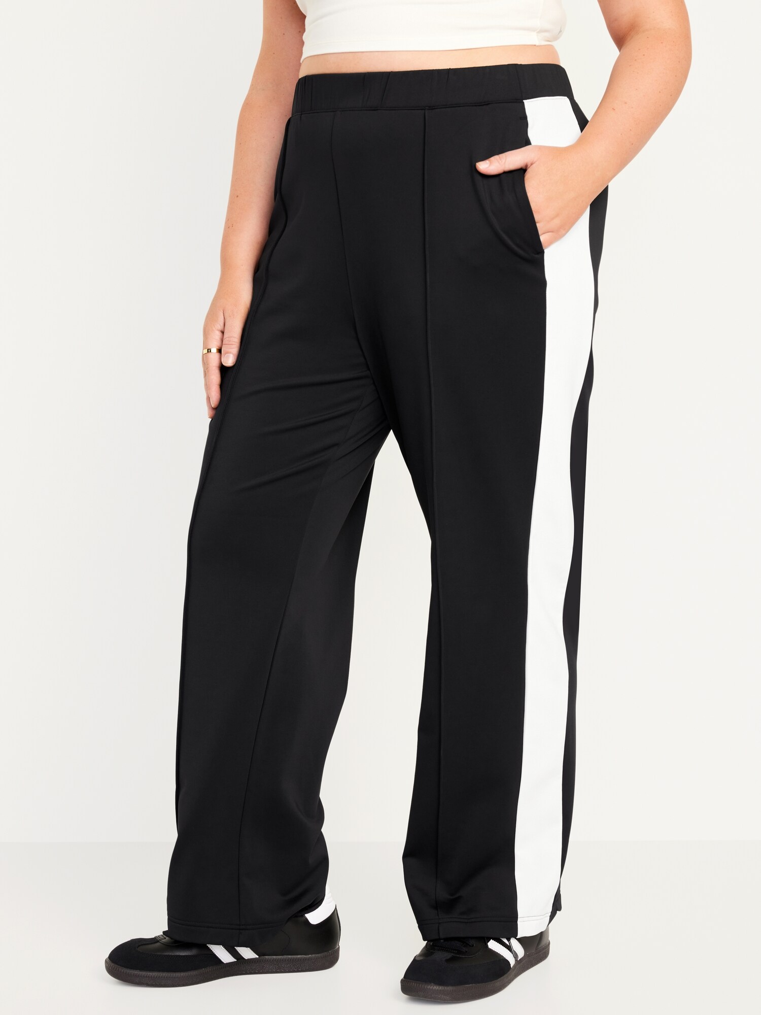 HighWaisted Brushed PowerSoft Track Pants Old Navy