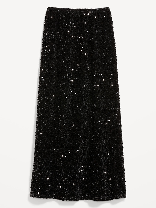 Image number 4 showing, Sequin A-Line Maxi Skirt