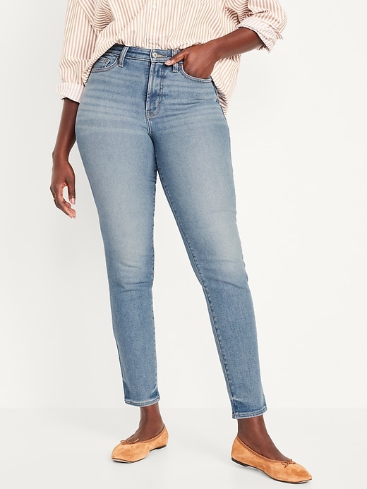 Image number 5 showing, High-Waisted Built-In Warm OG Straight Ankle Jeans