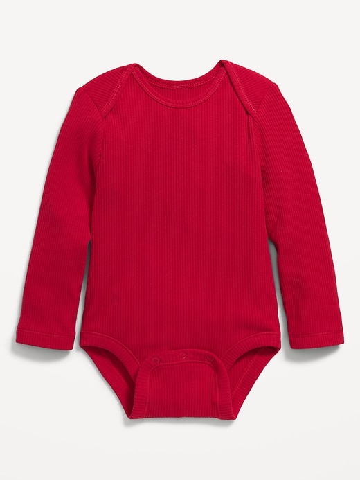 View large product image 1 of 2. Unisex Long-Sleeve Rib-Knit Bodysuit for Baby