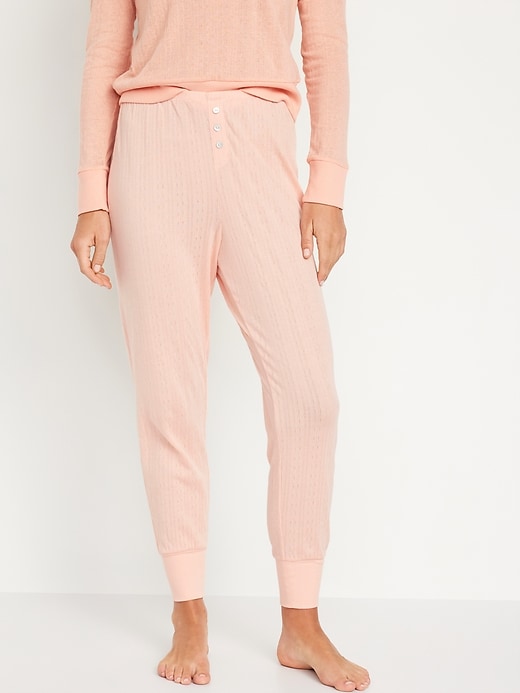 Image number 1 showing, High-Waisted Pajama Jogger Pants