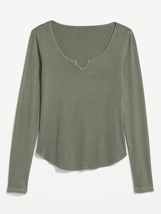 Image number 4 showing, Fitted Long-Sleeve Rib-Knit T-Shirt