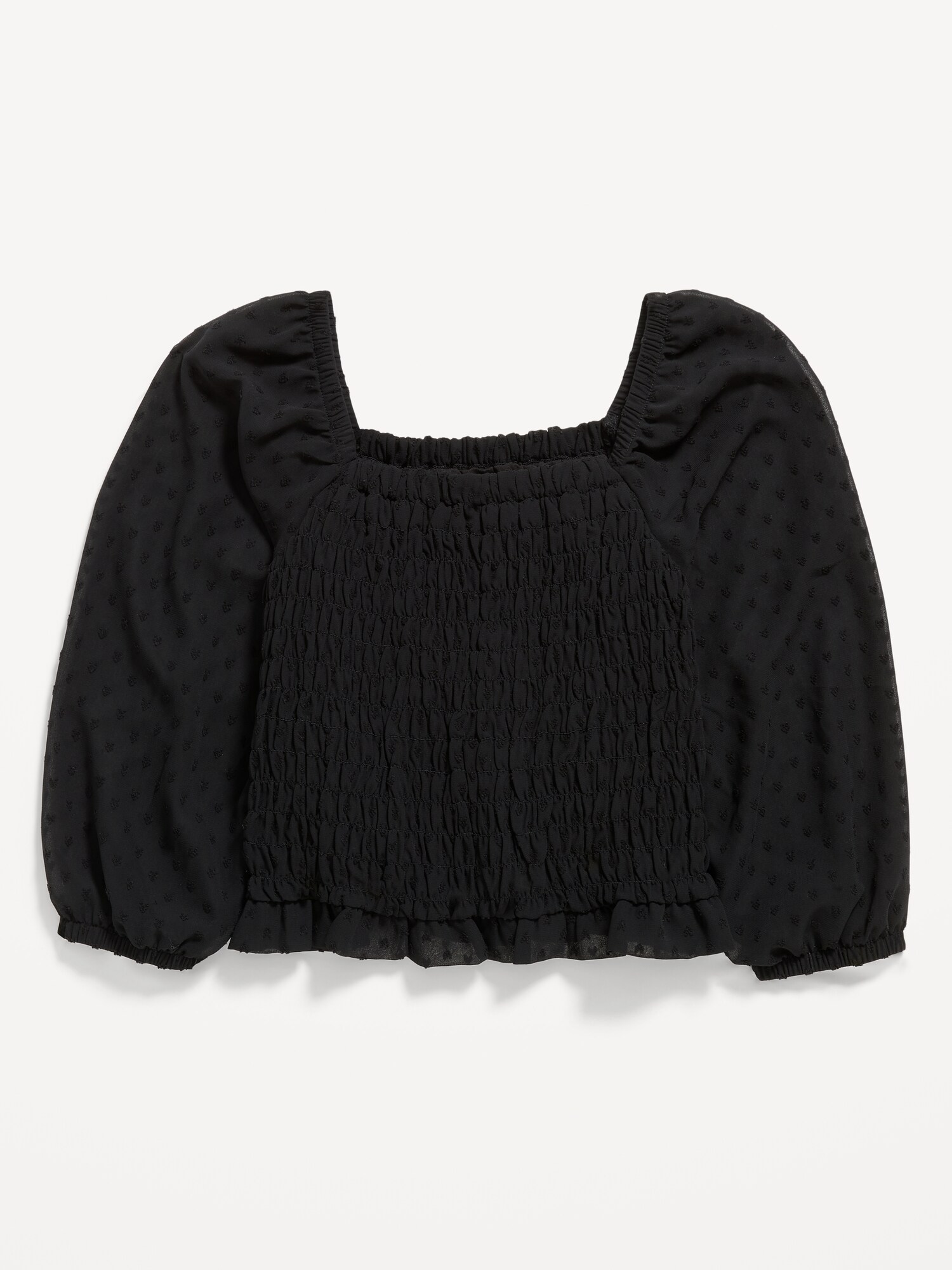 LongSleeve ClipDot Smocked Top for Girls Old Navy