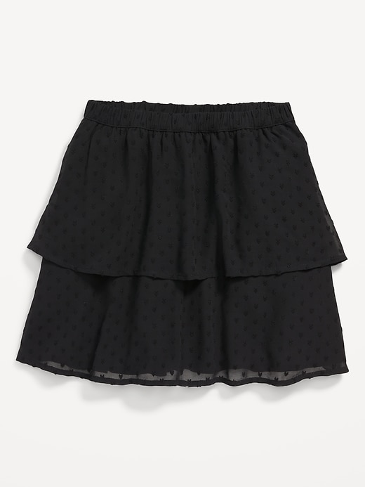 View large product image 2 of 2. Smocked Heart-Print Tiered Skirt for Girls
