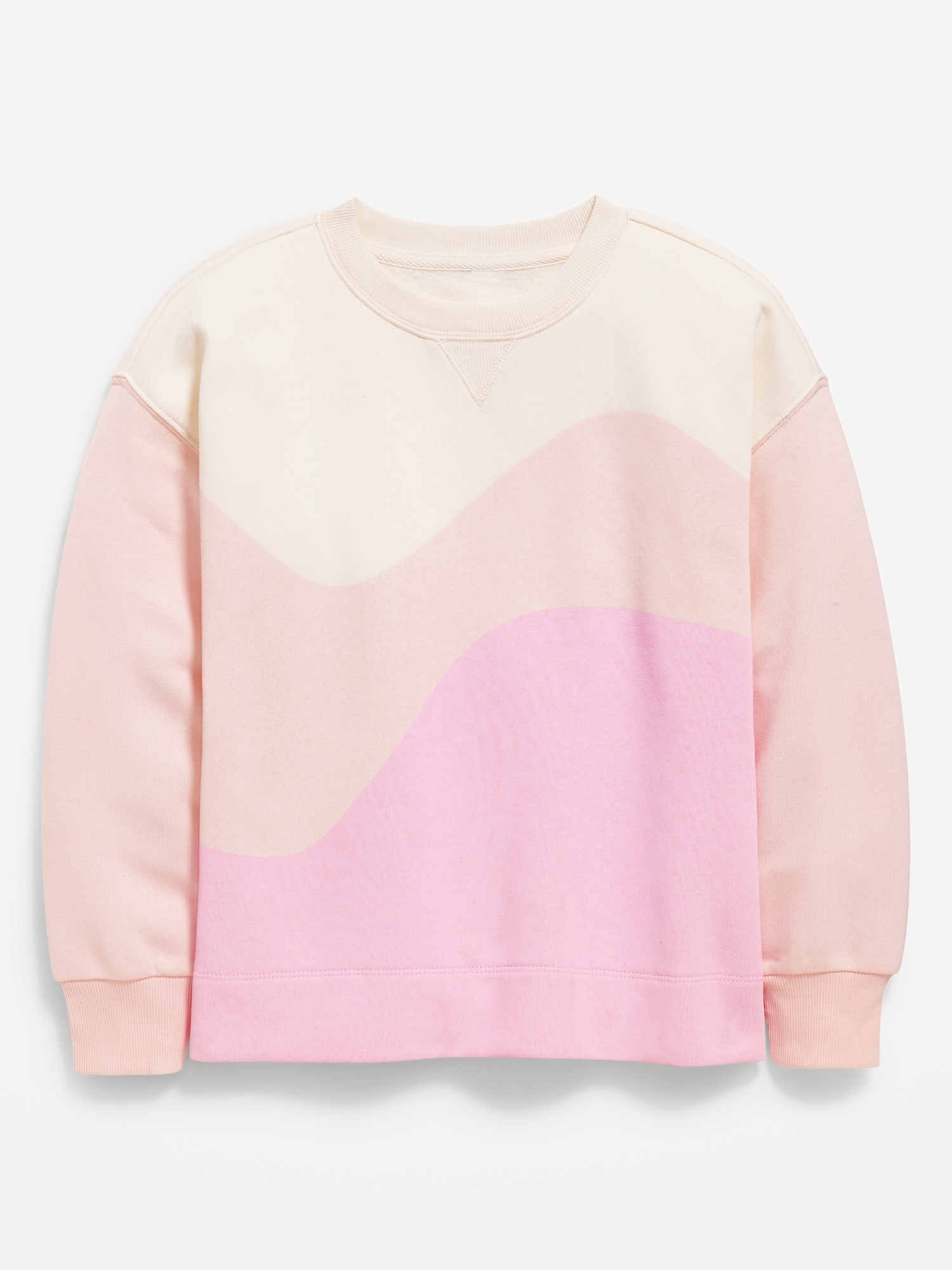 Color-Block Crew-Neck Tunic Sweatshirt for Girls